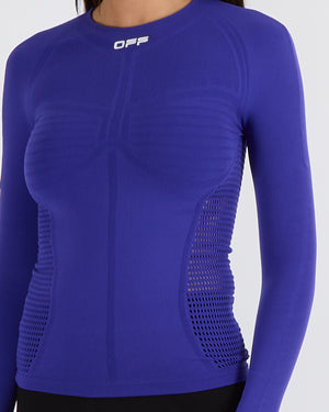 Off-White Active Purple Long-Sleeve Top with Logo Size S/M