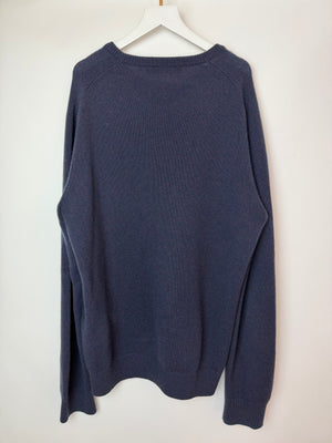 Louis Vuitton Dark Blue Crew Neck Cashmere Sweater Size L (UK 42-44)