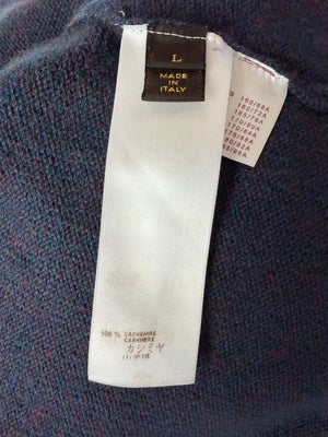 Louis Vuitton Dark Blue Crew Neck Cashmere Sweater Size L (UK 42-44)