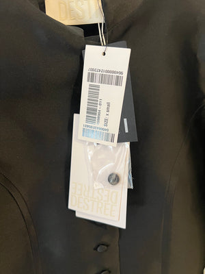 Destree Black SatinCropped Jacket with Puff Sleeves Size XS (UK 6) RRP £450
