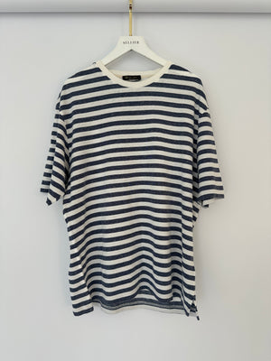 Loro Piana Blue Menswear Striped Short Sleeve T-Shirt Size S (UK 36)