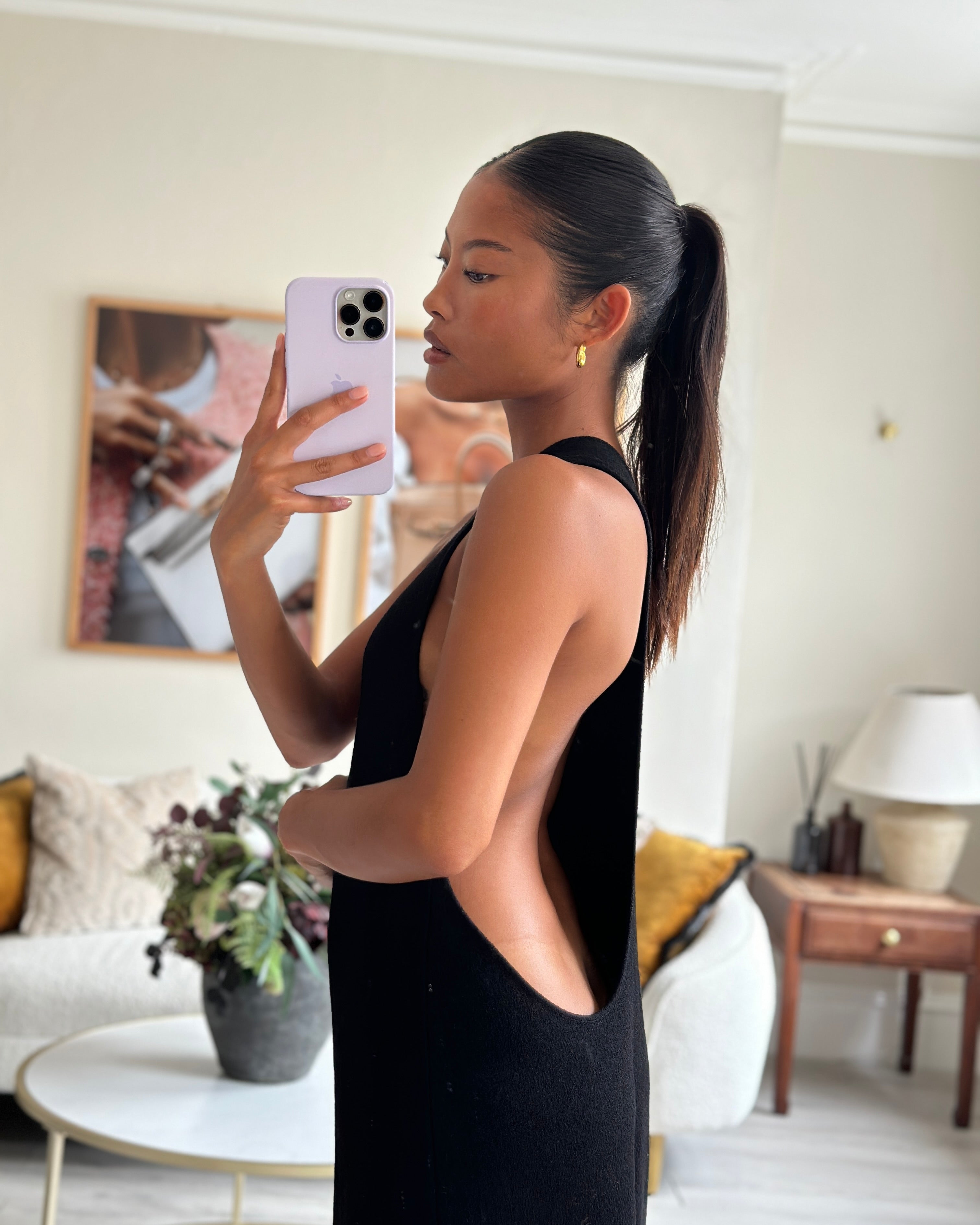 Bottega Spring 2020 Black Knitted One Shoulder Dress Size IT 40 UK 8