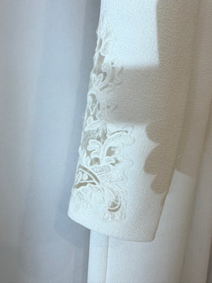Ermanno Scervino White Crochet and Tulle Appliqué Midi Dress Size IT 42 (UK 10)