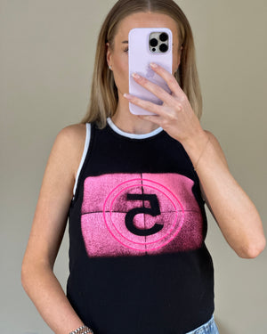 Chanel Black and Pink No5 Tank Top Size FR 34 (UK 6)