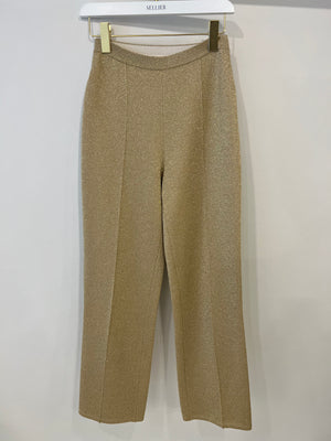 Christian Dior Gold Shimmery Straight-Leg Trouser Size FR 36 (UK 8)