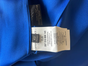 Versace Electric Blue Shirt Dress with Jellyfish Buckle Leather Belt Size IT 42 (UK 10)
