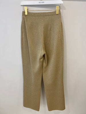 Christian Dior Gold Shimmery Straight-Leg Trouser Size FR 36 (UK 8)