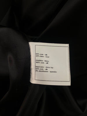 Chanel Black Silk and Wool Midi Dress with Bolero and Belt Detail Size FR 40 (UK 12)