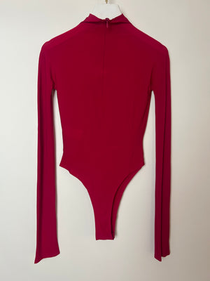 Alaïa Fuschia Turtleneck Jersey Long-Sleeve Bodysuit Size FR 34 (UK 6) RRP £810