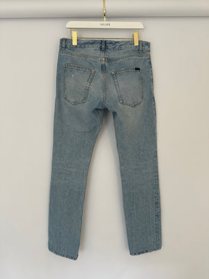 Saint Laurent Menswear Blue Stone Wash Straight Leg Jeans Size 30