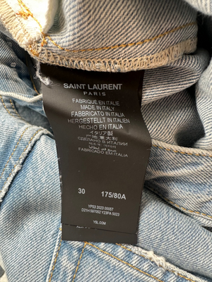 Saint Laurent Menswear Blue Stone Wash Straight Leg Jeans Size 30