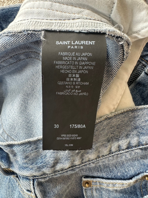 Saint Laurent Menswear Blue Wash Straight Leg Jeans Size 30