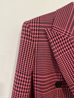 Alexandre Vauthier Pink & Black Checked Blazer Jacket FR 42 (UK 14)