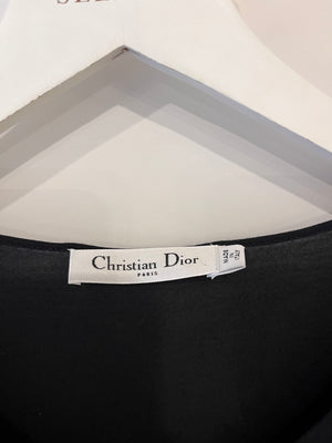 Christian Dior Black T-Shirt with Silver and Pink Sequin Embellishments Size IT 38 (UK 6)
