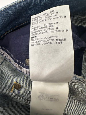 Louis Vuitton Monogram Patch Blue Denim Jeans Size FR 40 (UK 12)