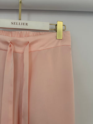 Nadine Merabi Pink Pyjama Trousers with Feather Details Size S (UK 8)