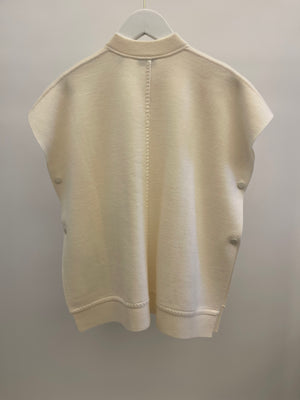 Burberry Kids Cream Zipped Cape with Logo Patch Detail Size M RRP £500