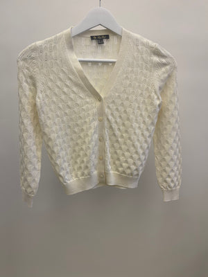 Loro Piana Kids Cream Knit Button Down Cardigan Size 8 years RRP £515