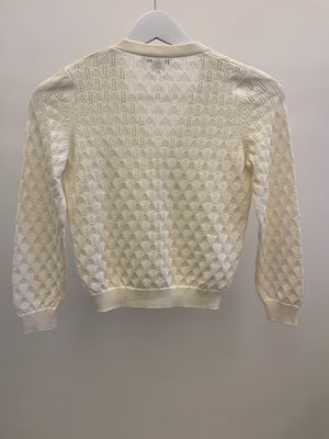 Loro Piana Kids Cream Knit Button Down Cardigan Size 8 years RRP £515