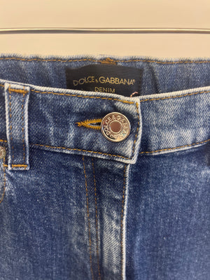 Dolce & Gabbana Kids Blue Denim Jeans with Silver Logo Plate Size 10 years RRP £265
