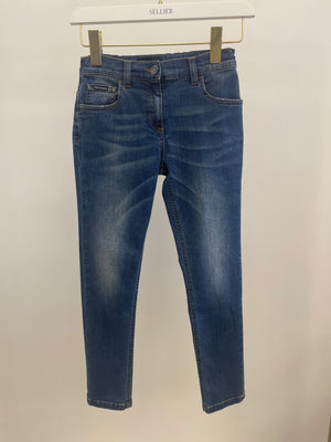 Dolce & Gabbana Kids Blue Denim Jeans with Silver Logo Plate Size 10 years RRP £265