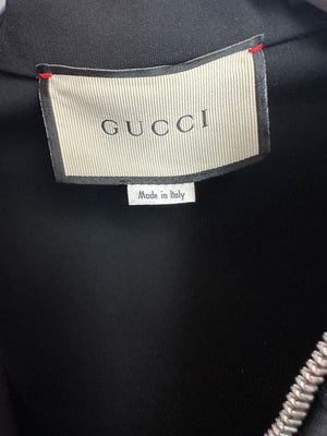 Gucci Black Sleeveless Ruffled Mini Dress with Red and Navy Tassel Detail Size M (UK 10)