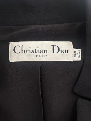 Christian Dior Black Button Down Jacket with Ruched Pocket Detail Size FR 36 (UK 8)