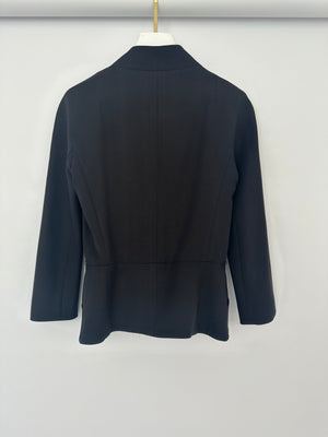 Christian Dior Black Button Down Jacket with Ruched Pocket Detail Size FR 36 (UK 8)