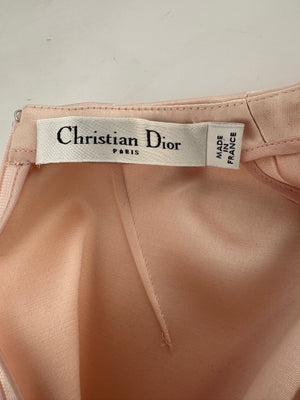 Christian Dior Pink Long Sleeve Top with Bow Detail and Matching Skirt Size FR 40 (UK 12)