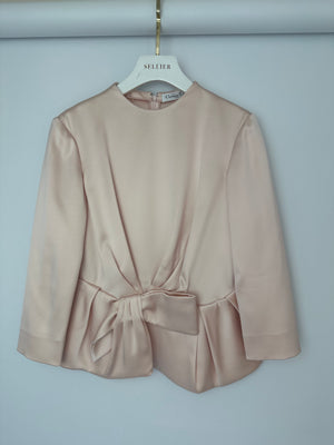 Christian Dior Pink Long Sleeve Top with Bow Detail and Matching Skirt Size FR 40 (UK 12)