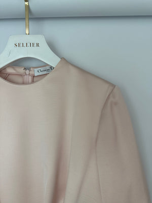 Christian Dior Pink Long Sleeve Top with Bow Detail and Matching Skirt Size FR 40 (UK 12)