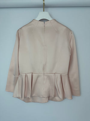 Christian Dior Pink Long Sleeve Top with Bow Detail and Matching Skirt Size FR 40 (UK 12)