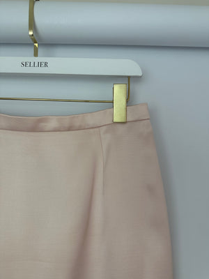 Christian Dior Pink Long Sleeve Top with Bow Detail and Matching Skirt Size FR 40 (UK 12)