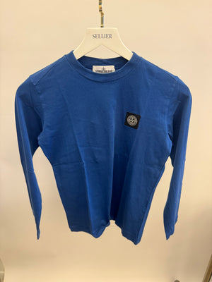 Stone Island Kids Blue Long-Sleeve T-Shirt with Logo Detail Size 10 years