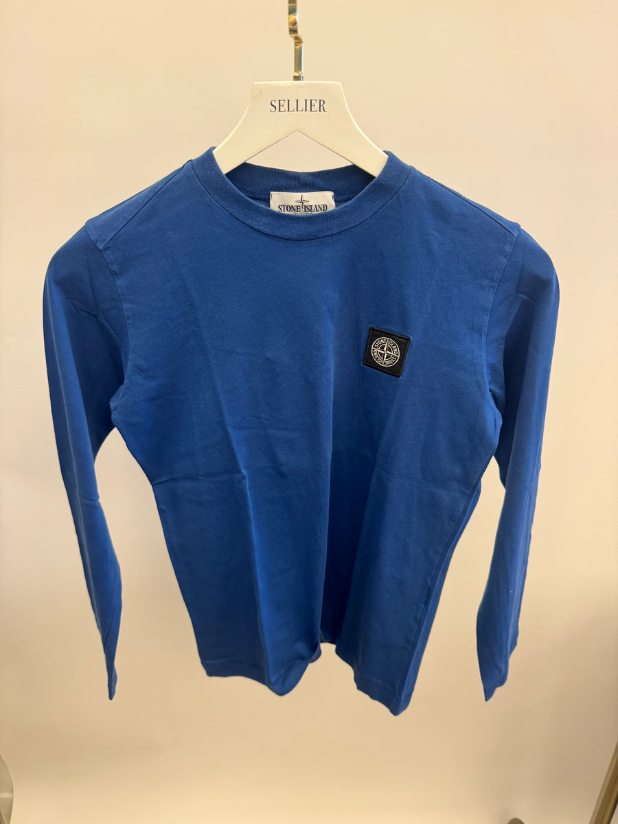 Stone Island Kids Blue Long-Sleeve T-Shirt with Logo Detail Size 10 years