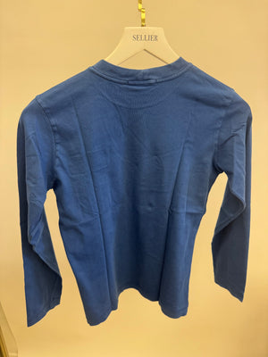 Stone Island Kids Blue Long-Sleeve T-Shirt with Logo Detail Size 10 years