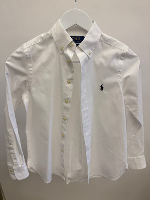 Polo Ralph Lauren Kids White Cotton Shirt with Logo Detail Size 10 years&nbsp;