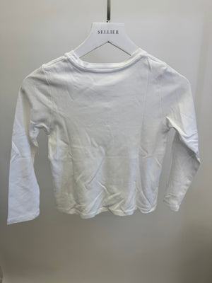 Chloé Kids White Long-Sleeve T-Shirt with Embroidered Logo Size 8 years&nbsp;