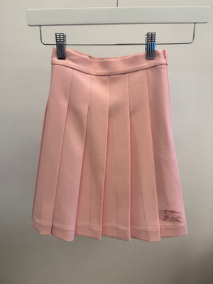 Burberry Kids Pink Pleated Skirt with Logo Detail Size 8 years