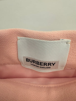 Burberry Kids Pink Pleated Skirt with Logo Detail Size 8 years