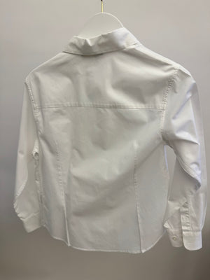 Elie Saab Kids White Cotton Shirt with Embroidered Logo Detail Size 10 years
