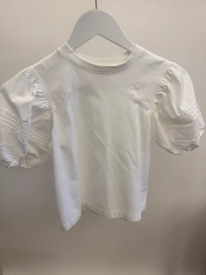 Burberry Kids White Short-Sleeve Top with Lace and Logo Sleeve Details Size 8 years RRP £220