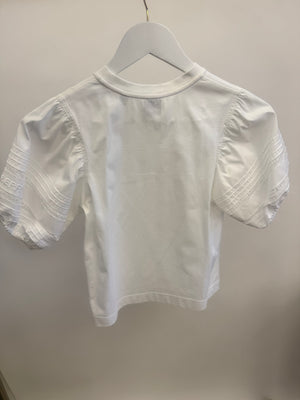 Burberry Kids White Short-Sleeve Top with Lace and Logo Sleeve Details Size 8 years RRP £220