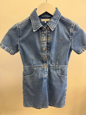 Tommy Hilfiger Kids Denim Short-Sleeve Dress with Buttons Size 8 years