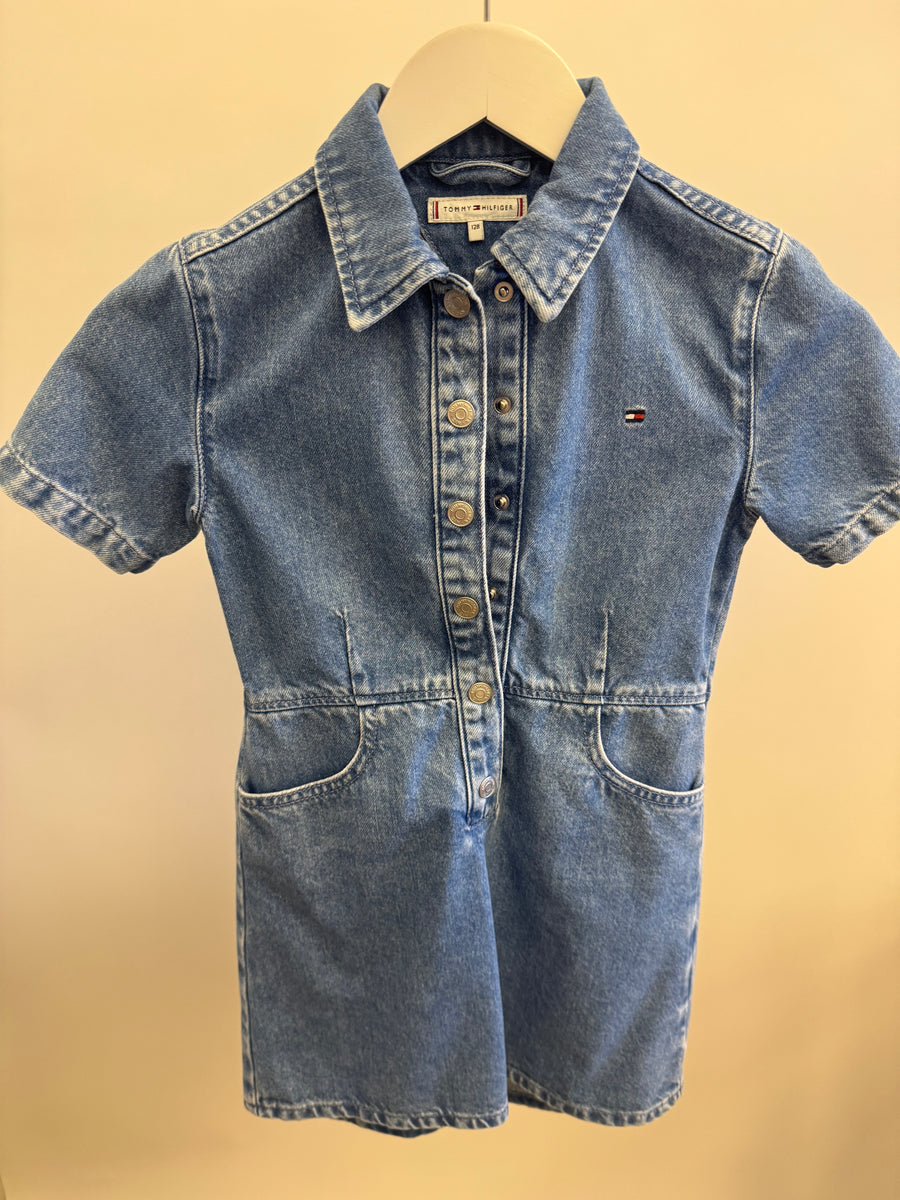 Tommy Hilfiger Kids Denim Short-Sleeve Dress with Buttons Size 8 years