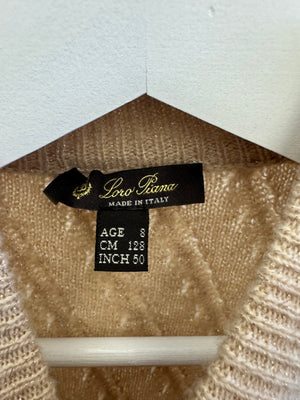 Loro Piana Kids Beige and Metallic Gold Cableknit Jumper Size 8 years RRP £650