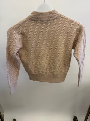 Loro Piana Kids Beige and Metallic Gold Cableknit Jumper Size 8 years RRP £650