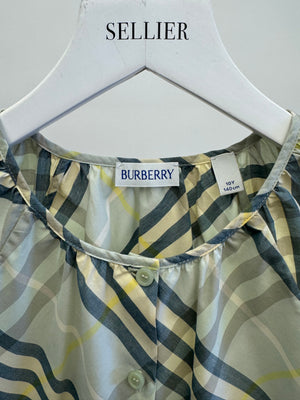 Burberry Kids Green Checked Shirt Top and Skirt Set Size 10 years