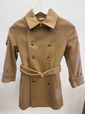 Burberry Kids Beige Cashmere Belted Trench Coat Size 8 years RRP £750
