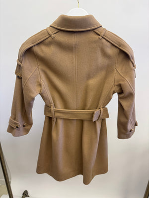 Burberry Kids Beige Cashmere Belted Trench Coat Size 8 years RRP £750